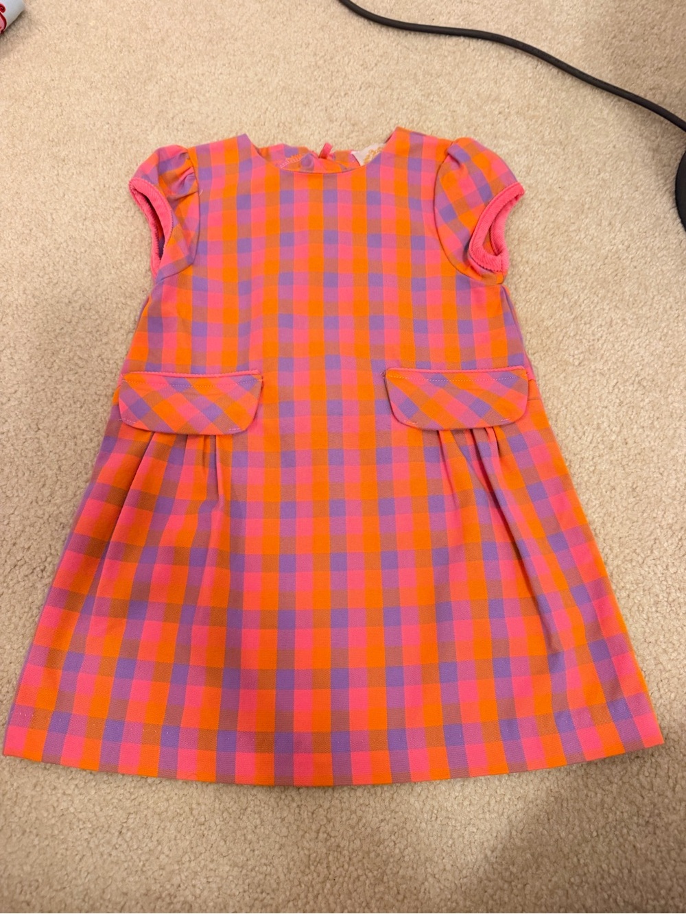 The Beaufort Bonnet Company Pink & Orange Gingham Pocket Dress